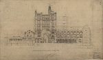 Sterling Memorial Library, section parallel to High St, looking toward tower.