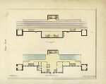 Watercolor drawing of New Haven Railroad Station by Henry Austin, architect.