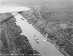 Charles A. Lindbergh in the "Spirit of St. Louis" above the Panama Canal, Latin America Tour, January 18, 1928.