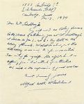 Letter from Alfred North Whitehead to Anne Morrow Lindbergh.