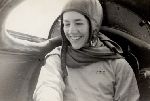 Anne Morrow Lindbergh in the Lockheed "Sirius" during the Atlantic Survey Flight.