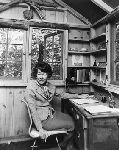 Anne Morrow Lindbergh at her desk.
