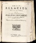 Breve relacion de la Fiesta que...Marques del Carpio Virrey...del Reyno de Napoles...Hizo el dia 26 de Iulio del año 1685. Printed in Spanish. 4 pages. In duplicate. Naples, 1685.